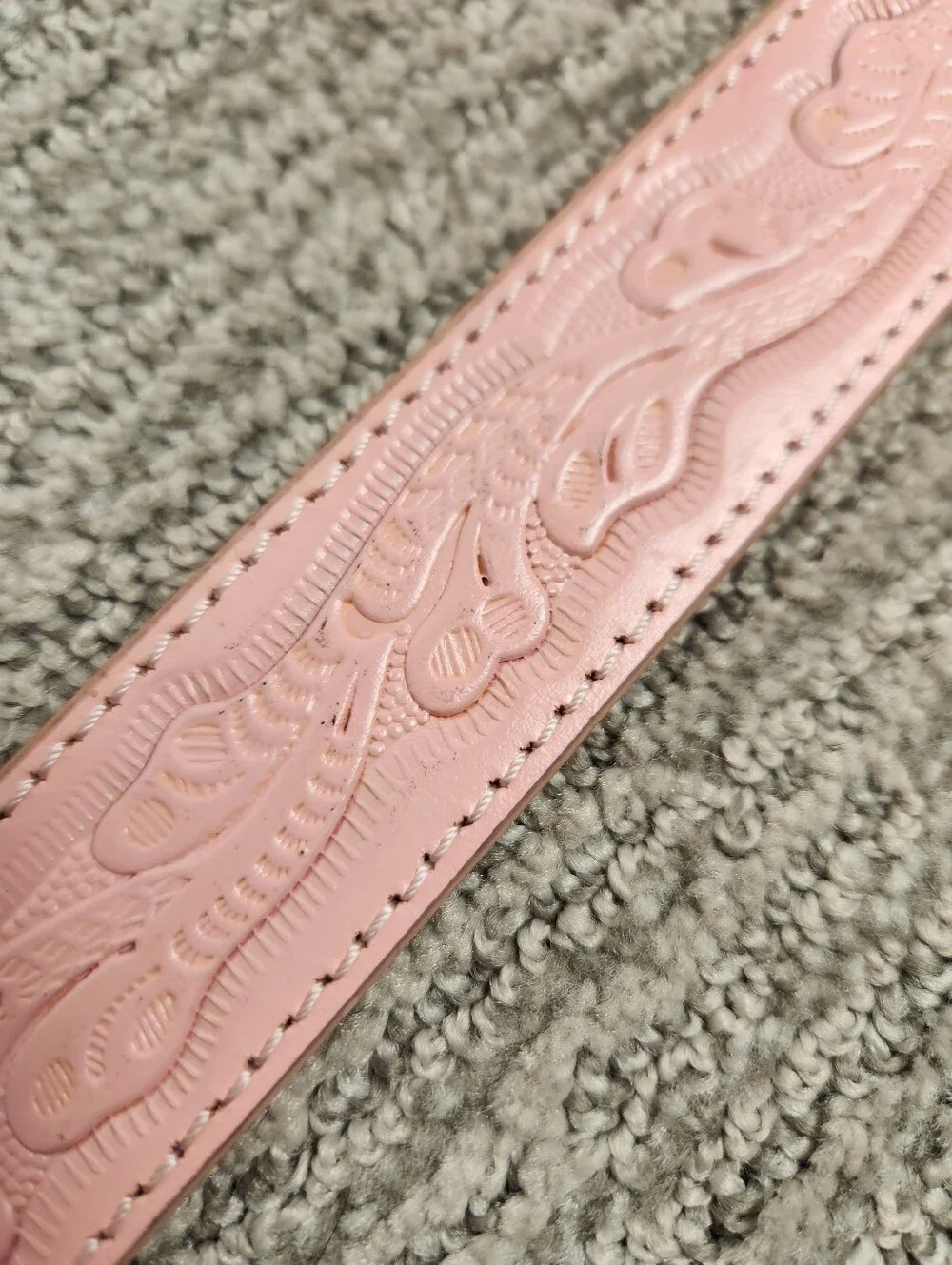 Nocona Pink Leather Belt Girls 24 Western Gold & Silver Horse Buckle Equestrian